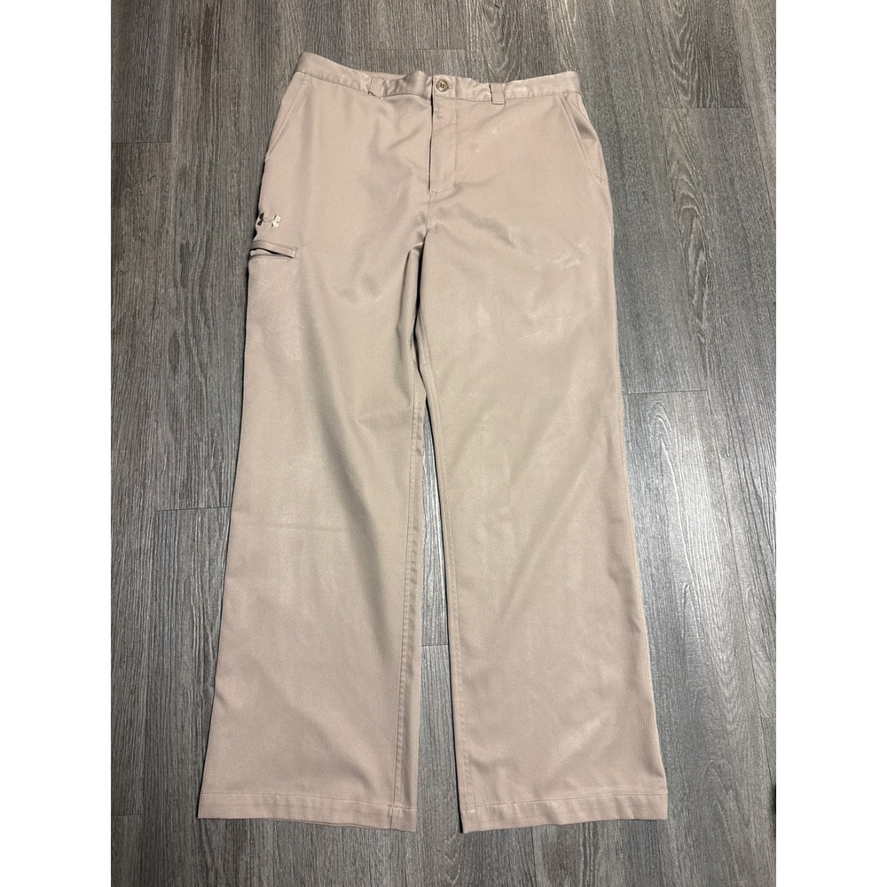 Under Armour Performance Mens 36R Tactical Pants Tan Khaki Straight Leg Cargo